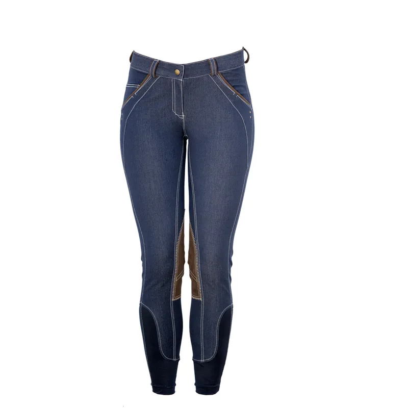Horseware Denim Knee Patch Breeches - Denim Blue